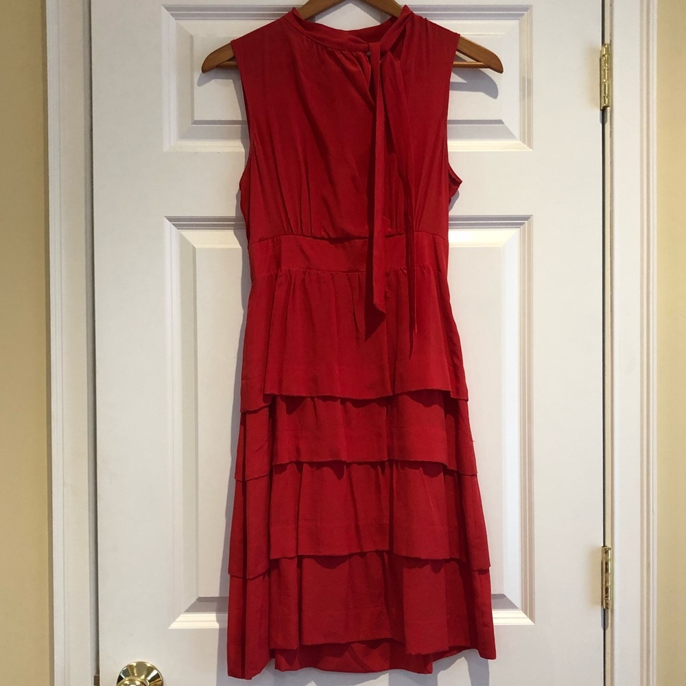 Girls from Savoy Red Ruffle Oska Dress